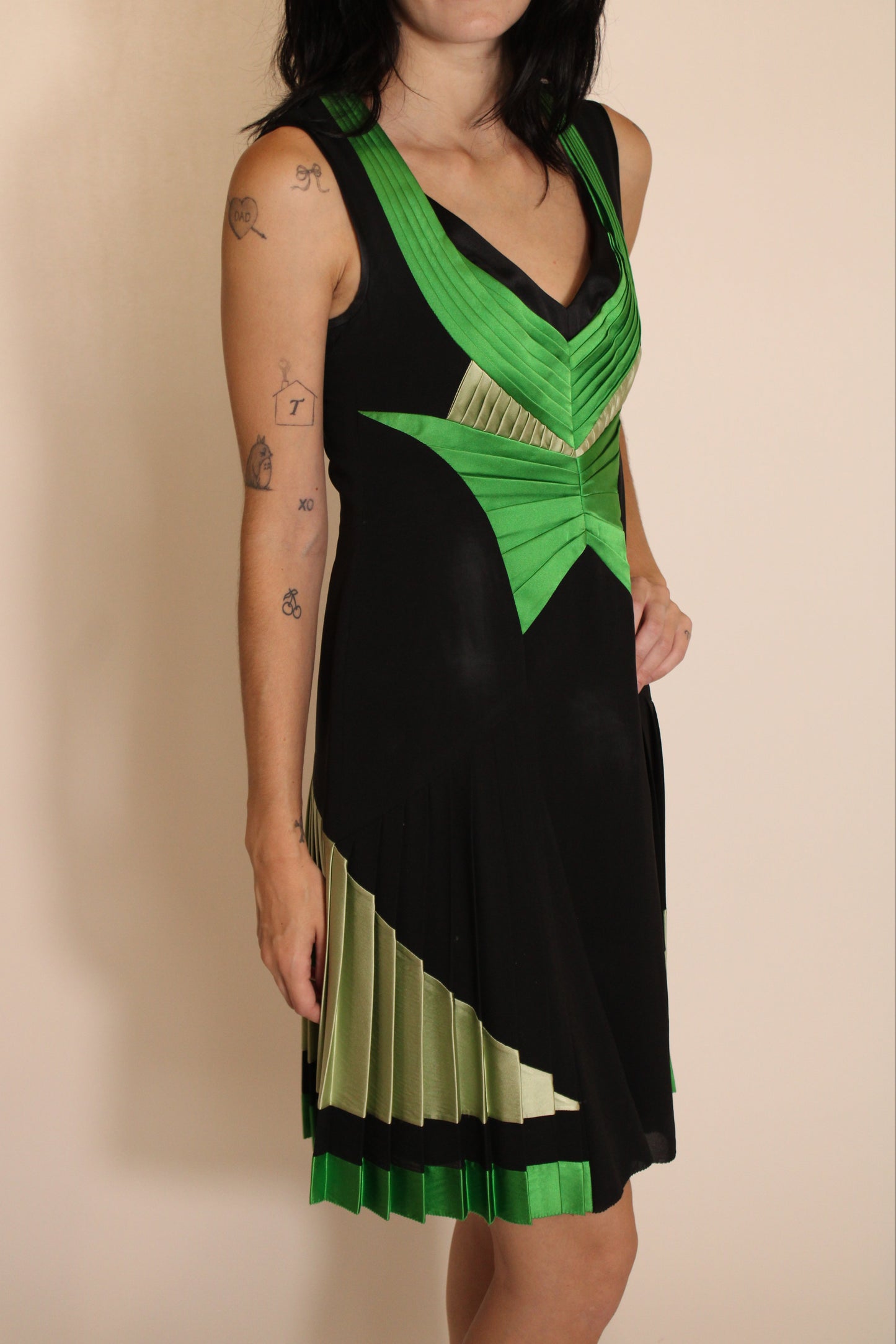 Alberta Ferretti Black & Green Dress