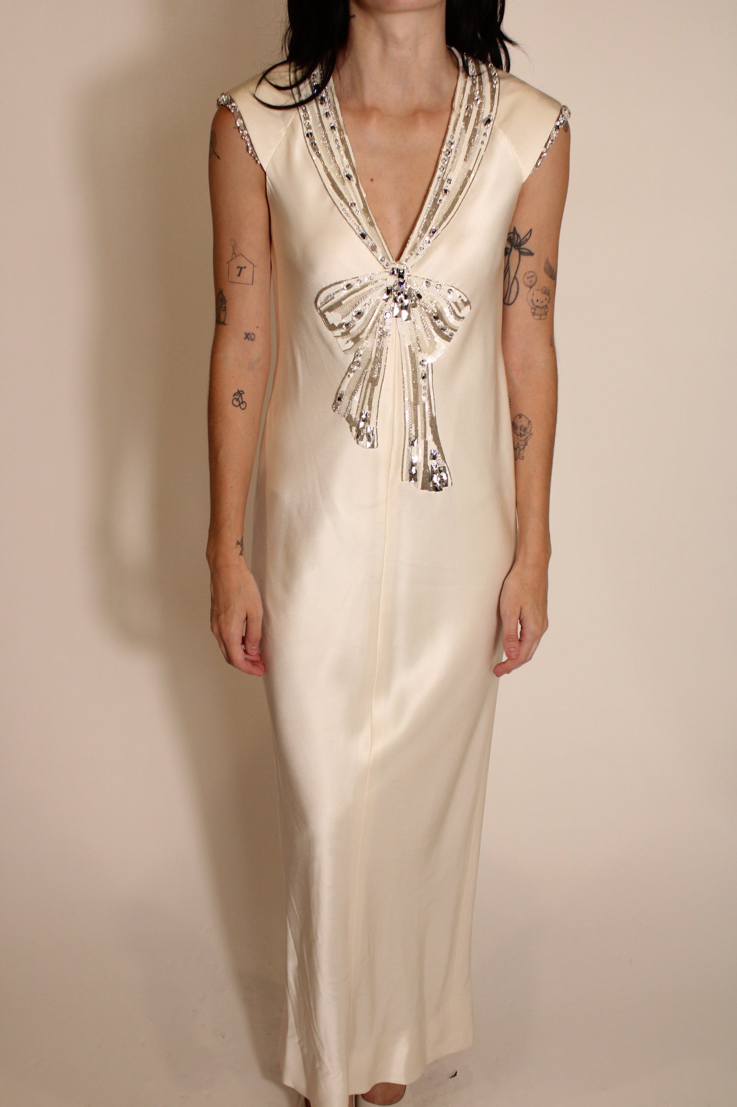 Chanel Cream Silver Gown