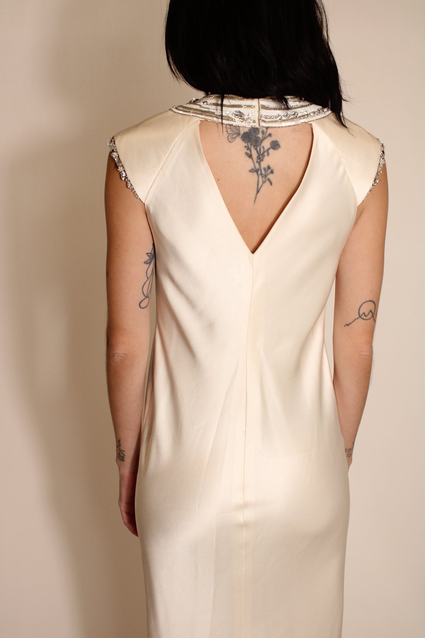 Chanel Cream Silver Gown