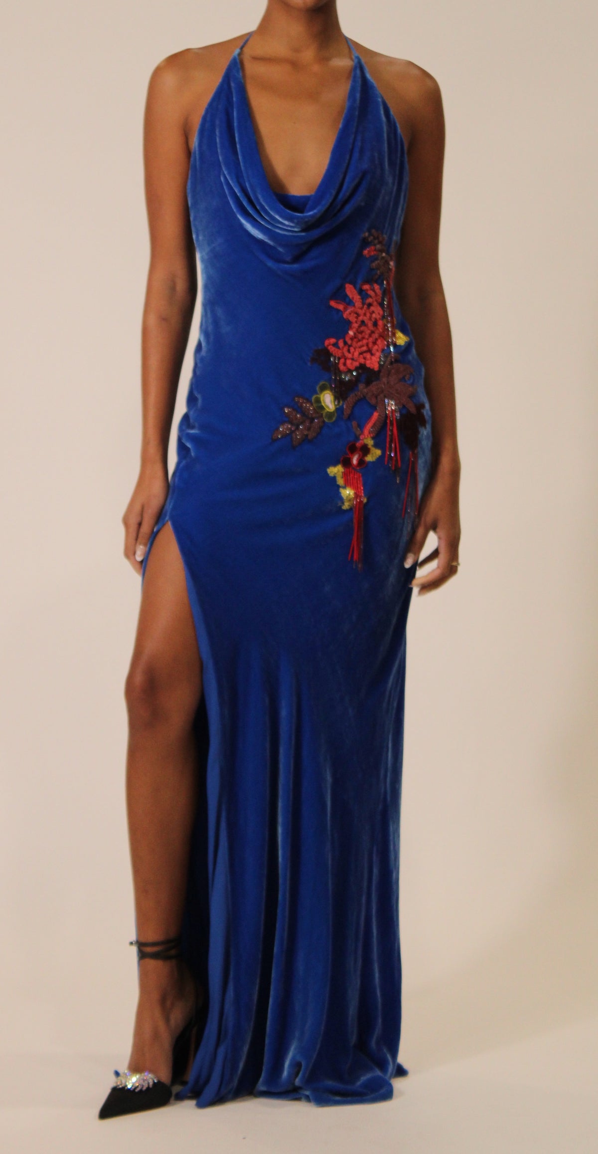 Cushnie Blue Velvet Gown