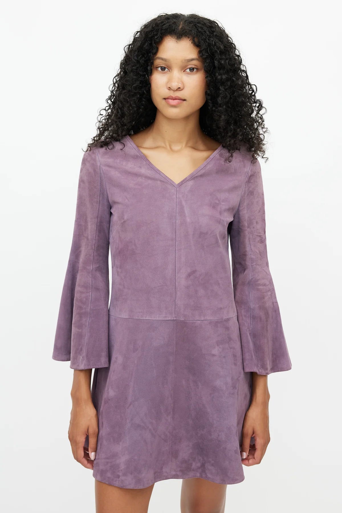 Valentino Purple Long Sleeve Mini Dress