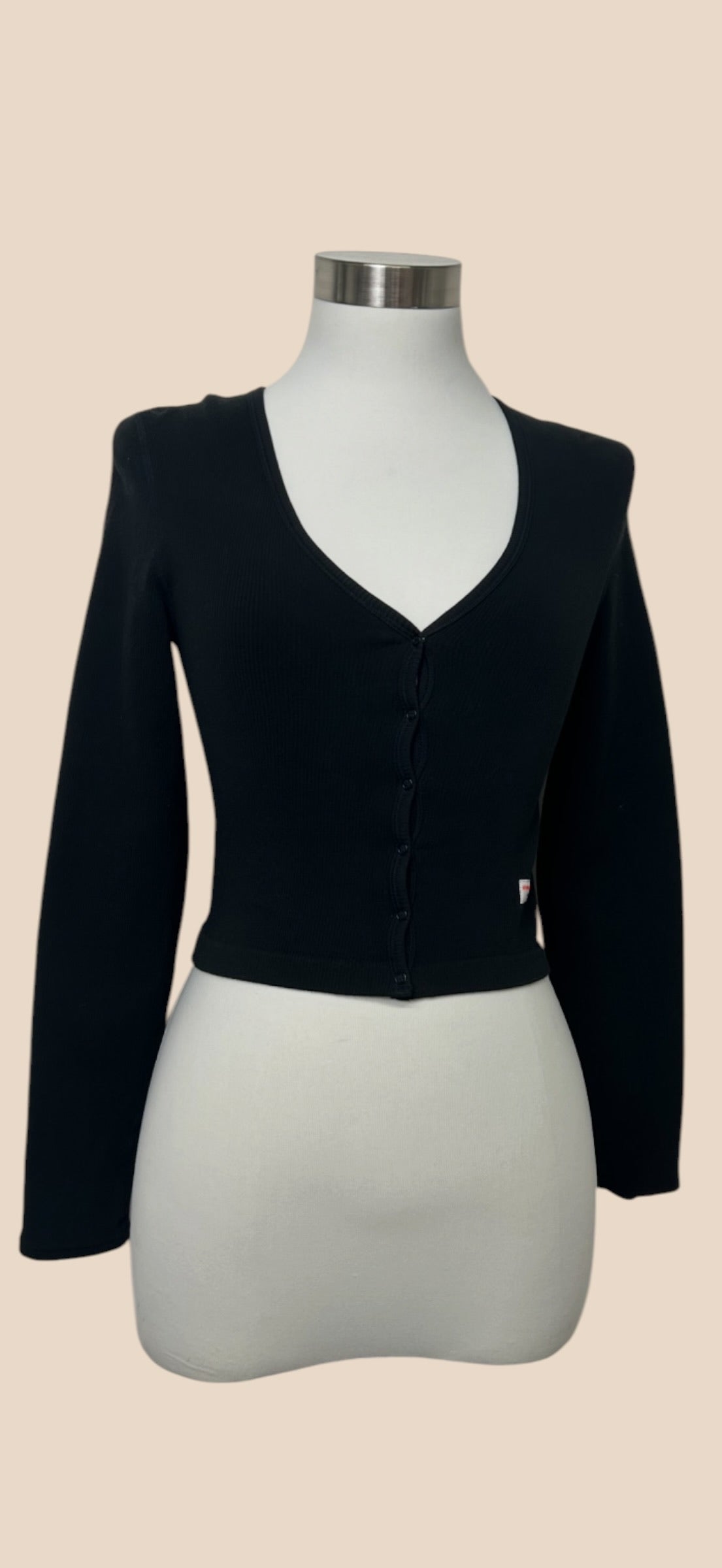 Alexander Wang Black Ribbed V-Neck Cardigan