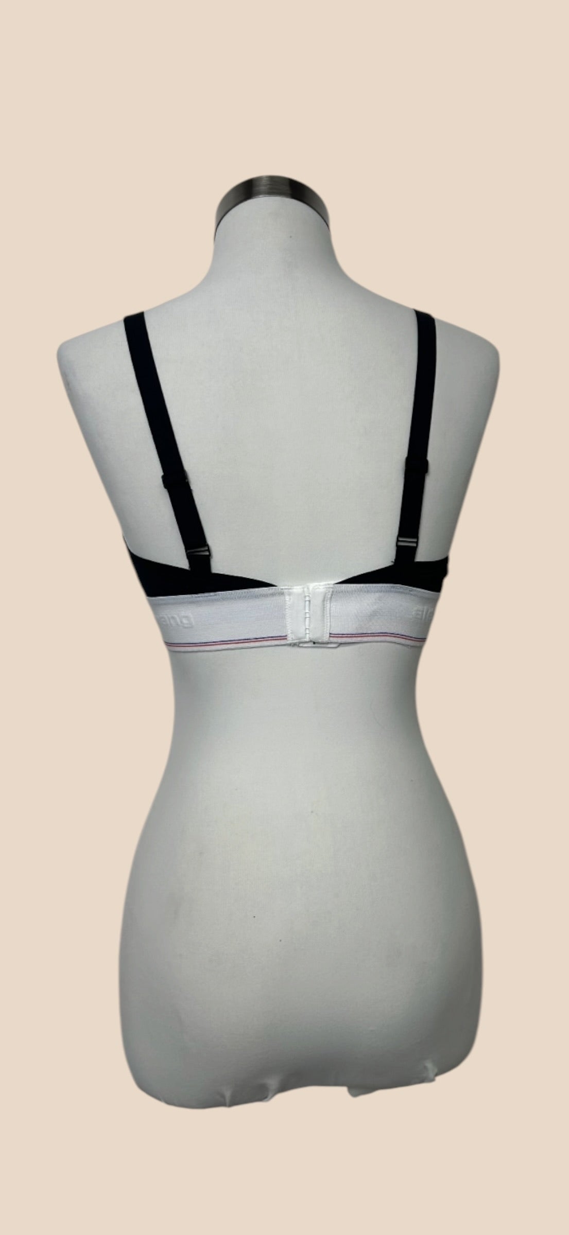 Alexander Wang Black Logo Band Triangle Bralette