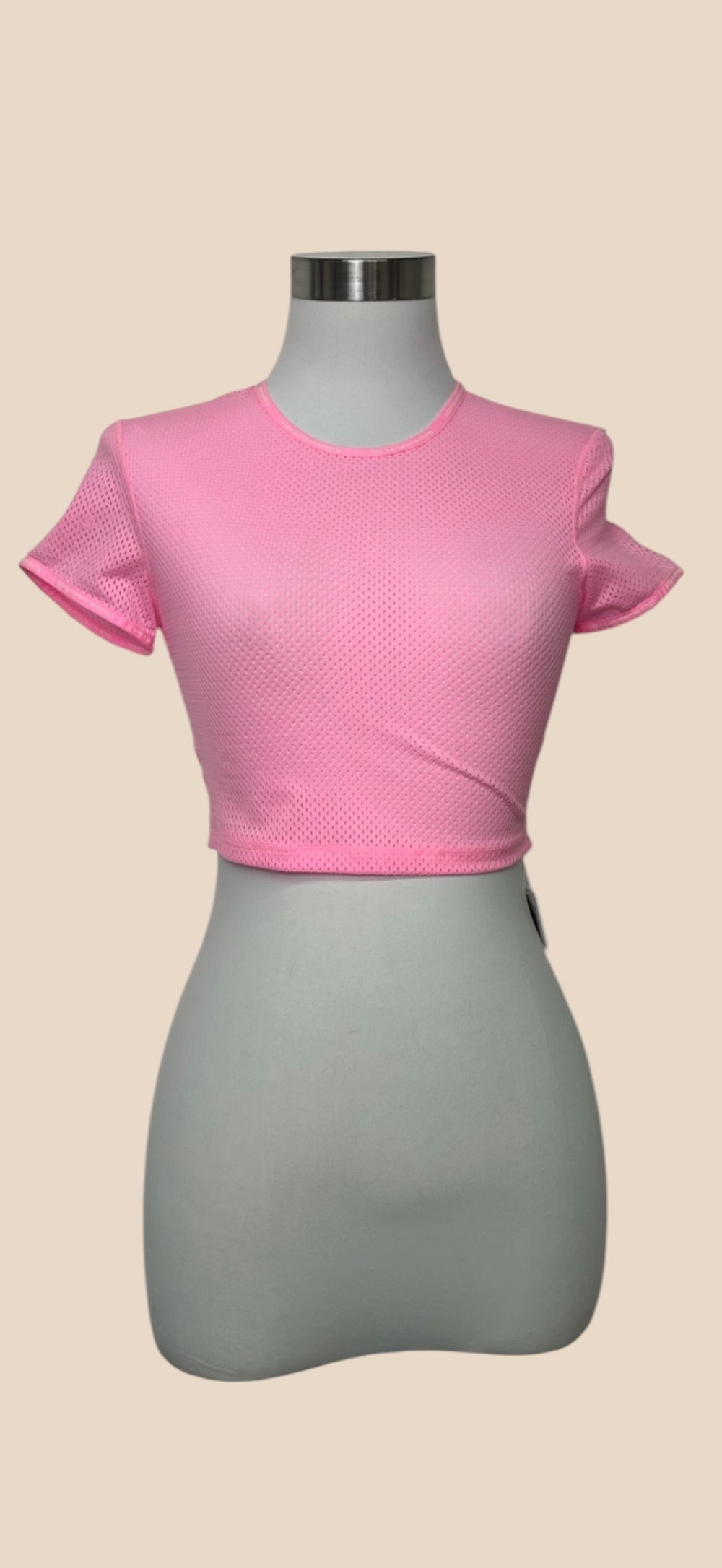 Alexander Wang Pink Mesh Cropped T-Shirt