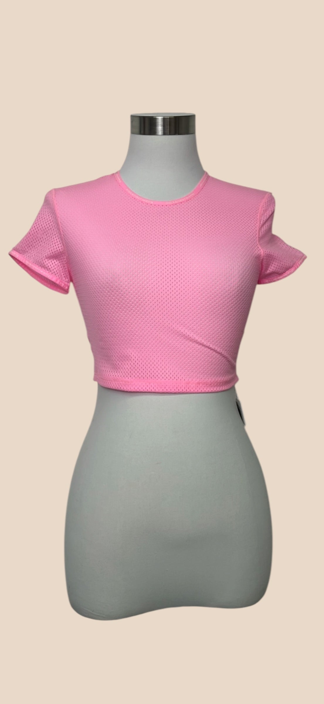 Alexander Wang Pink Mesh Cropped T-Shirt