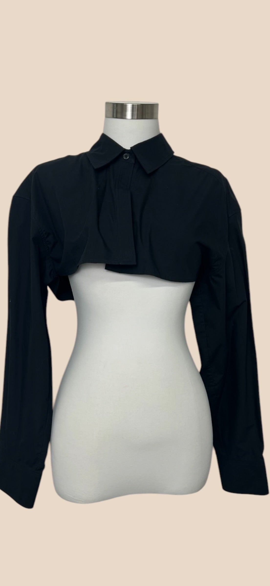 Alexander Wang Black Ultra-Cropped Button-Up Shirt