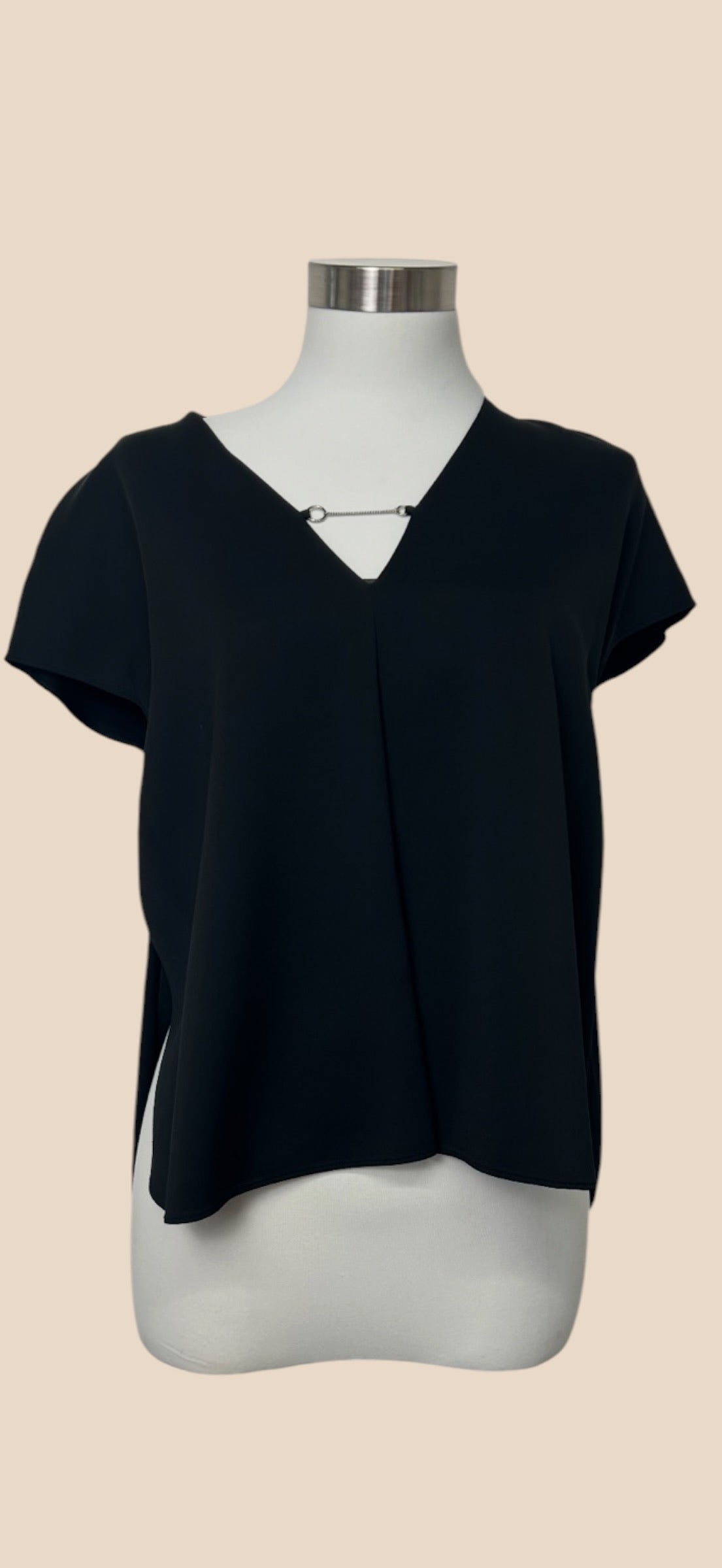 Alexander Wang Black V-Neck Chain Detail Blouse