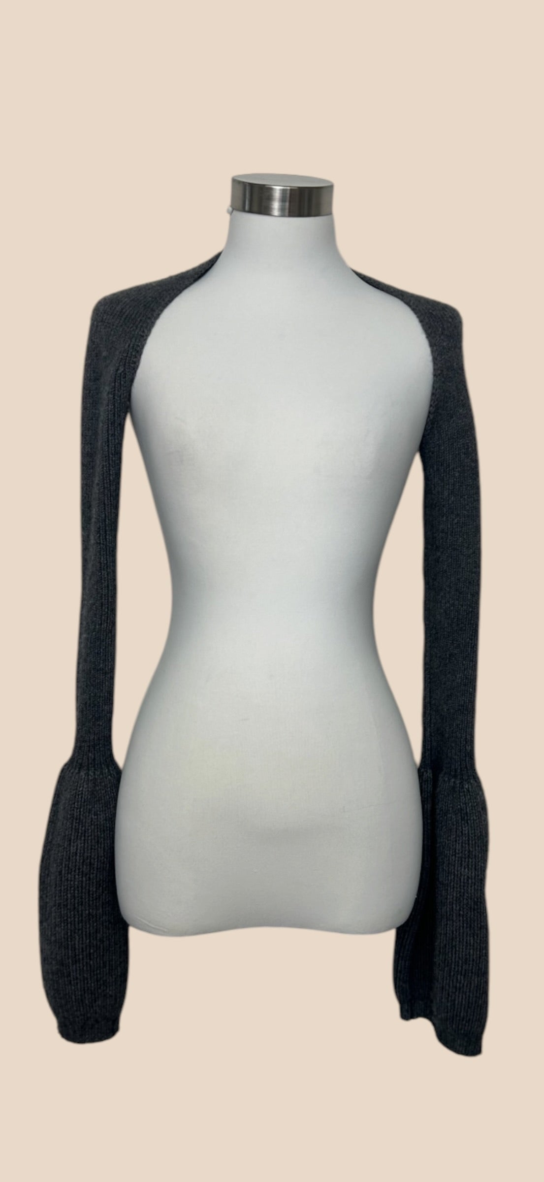 Alexander Wang Charcoal Grey Knit Shrug with Bell Sleeves