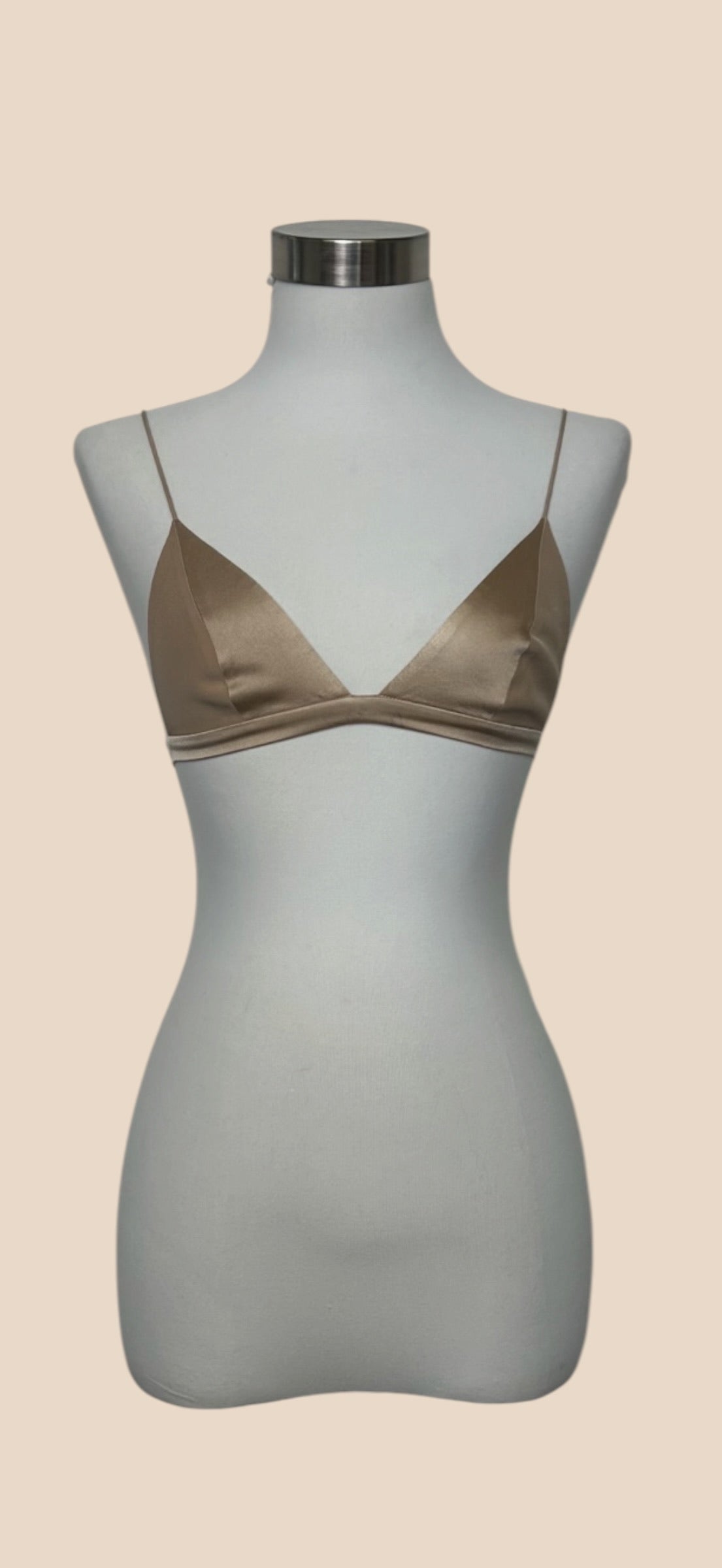 Alexander Wang Taupe Satin Triangle Bralette