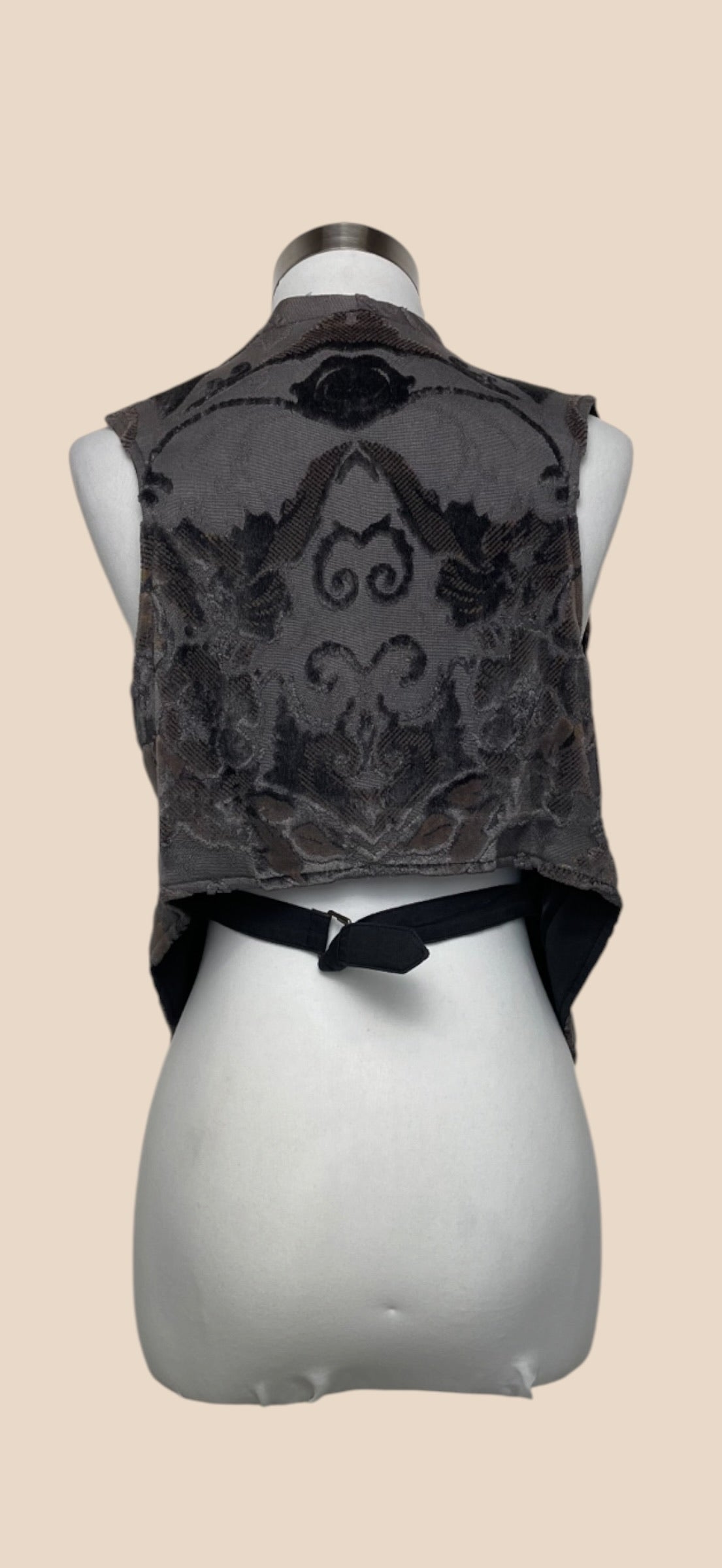 Ann Demeulemeester Grey Floral Velvet Sleeveless Tailored Vest