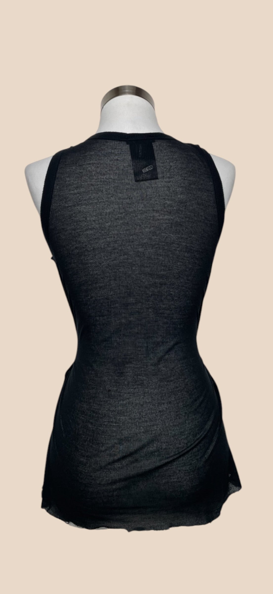 Ann Demeulemeester Black Sheer Floral Print Tank Top