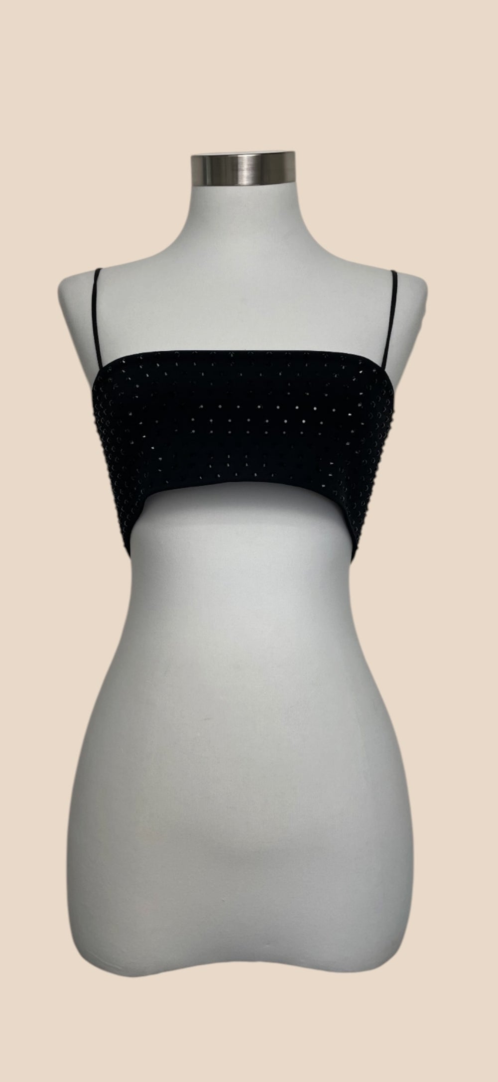 Annakiki Black Embellished Bandeau Crop Top
