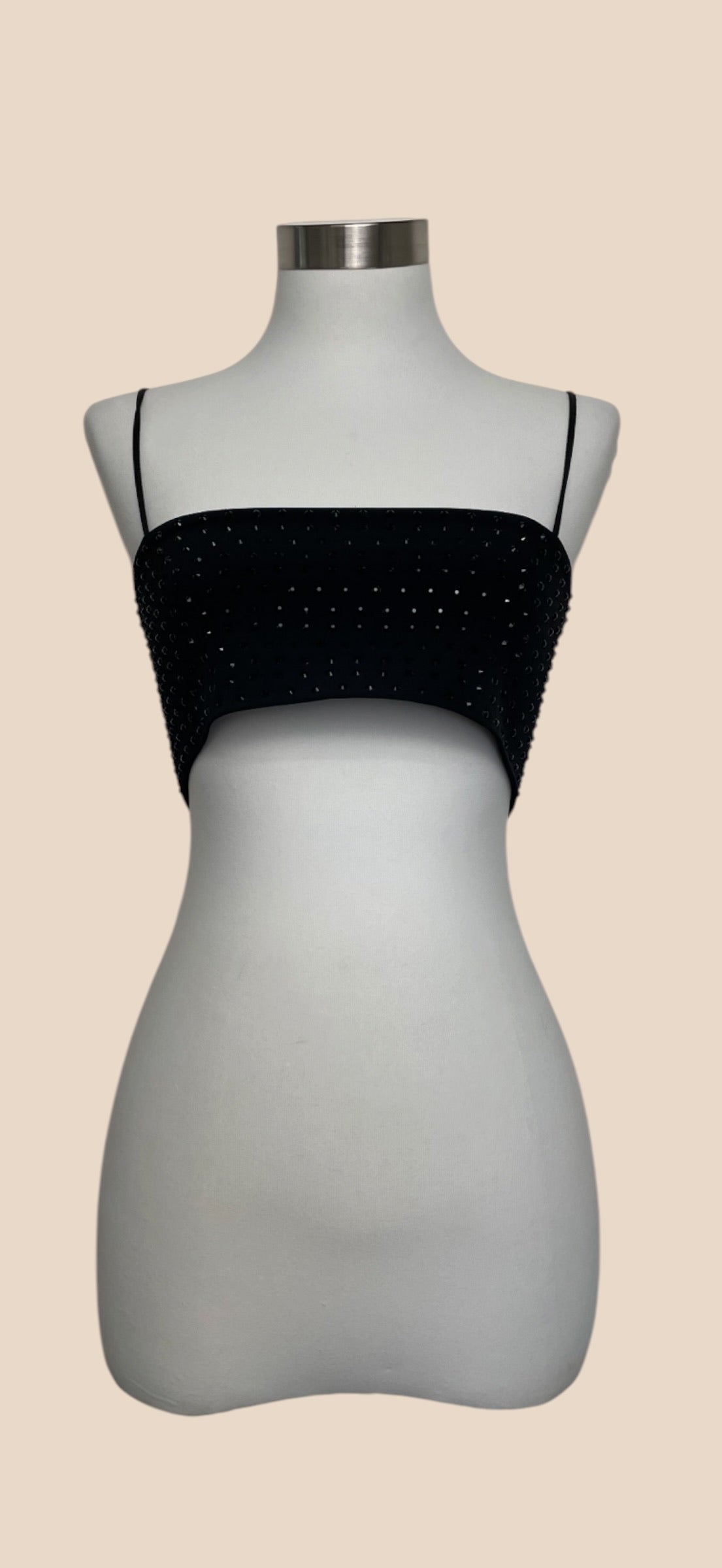 Annakiki Black Embellished Bandeau Crop Top