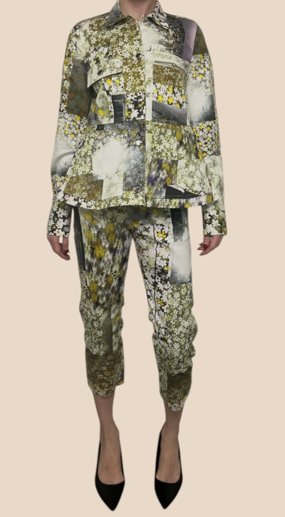 Maison Margiela Floral Patchwork Jacket & Pants Set