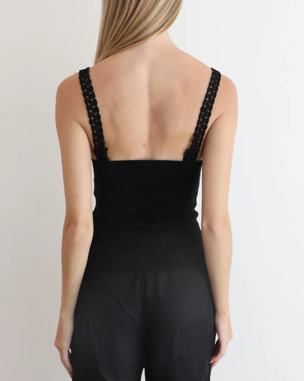 Valentino Black Crochet Tank