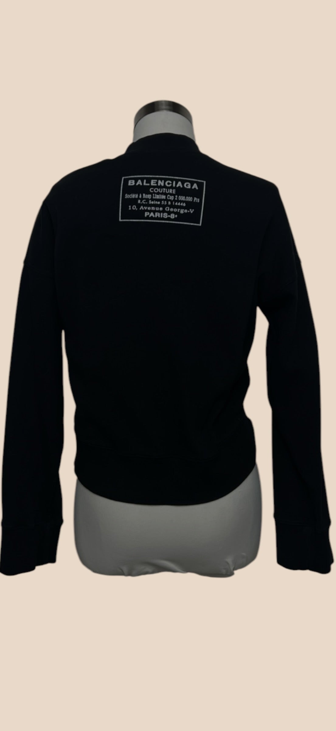 Balenciaga Black Cropped Sweatshirt