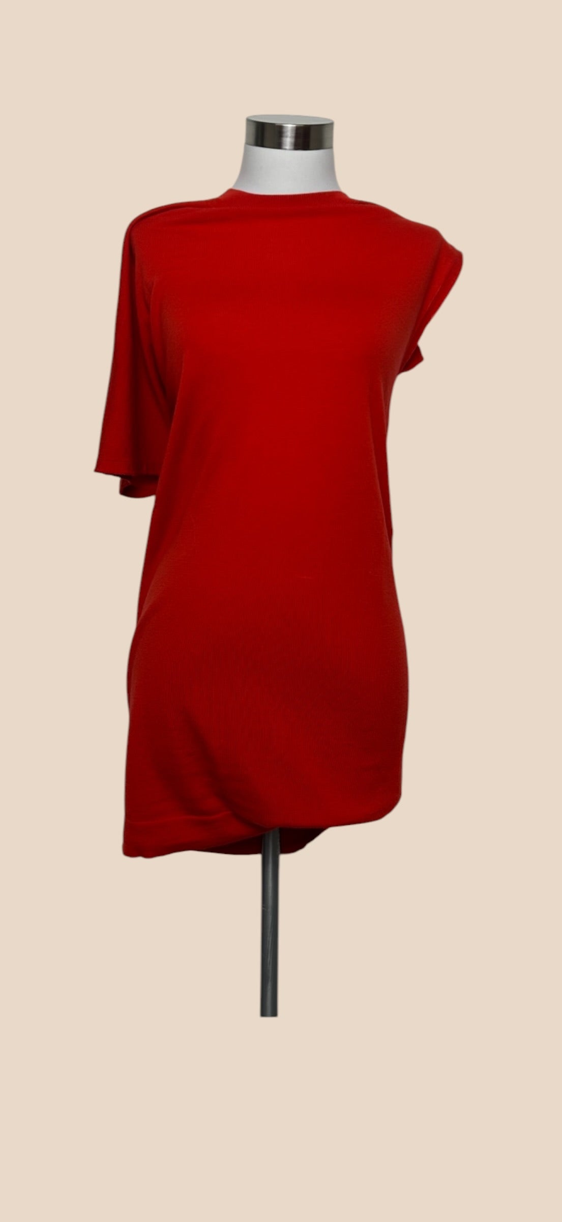 Balenciaga Red Draped Short-Sleeve Top