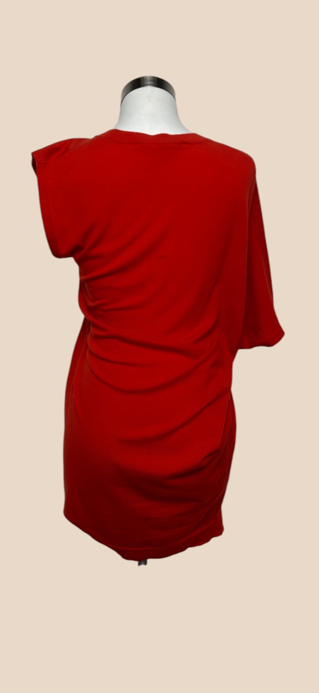 Balenciaga Red Draped Short-Sleeve Top