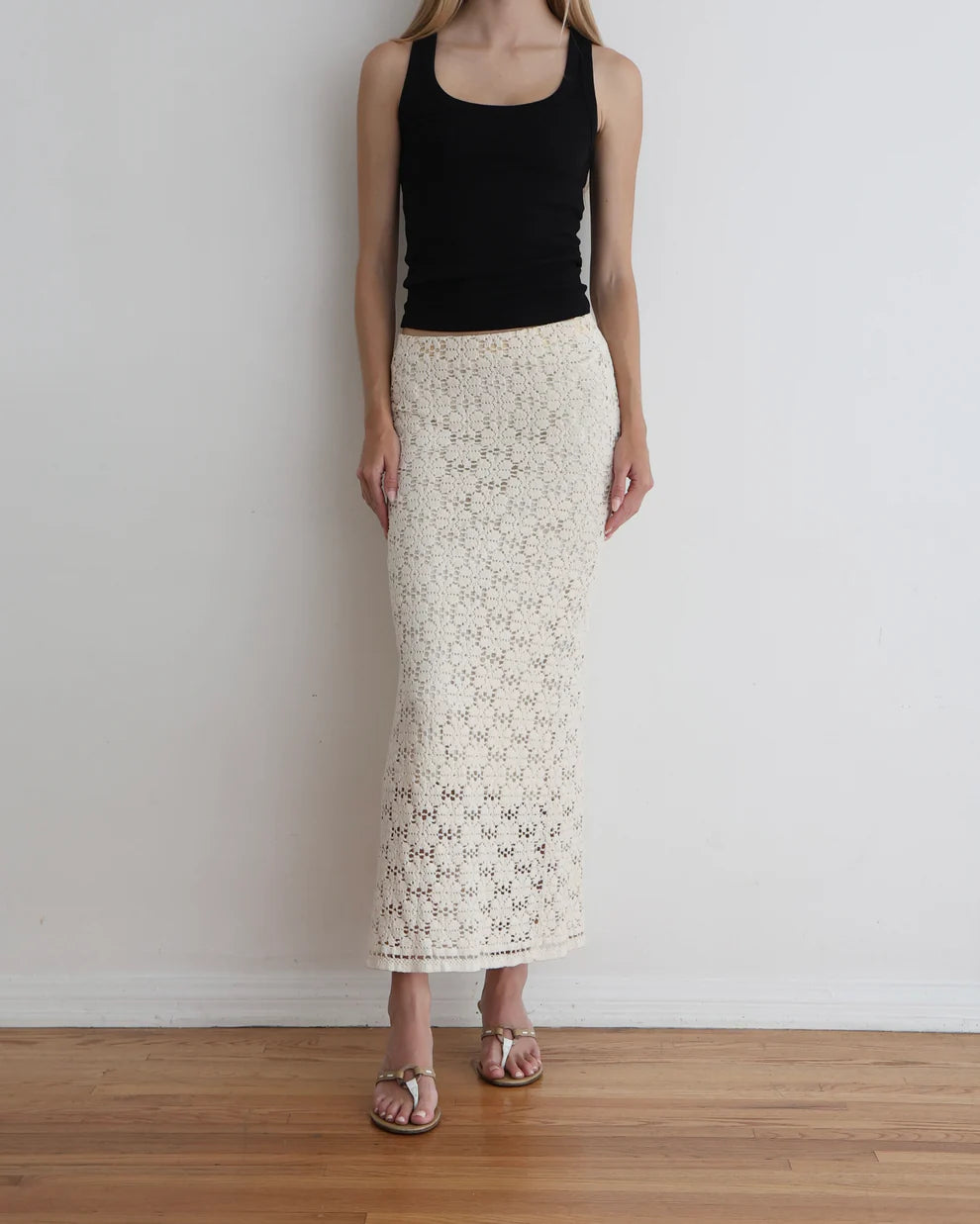 Jil Sander Cream Crochet Skirt