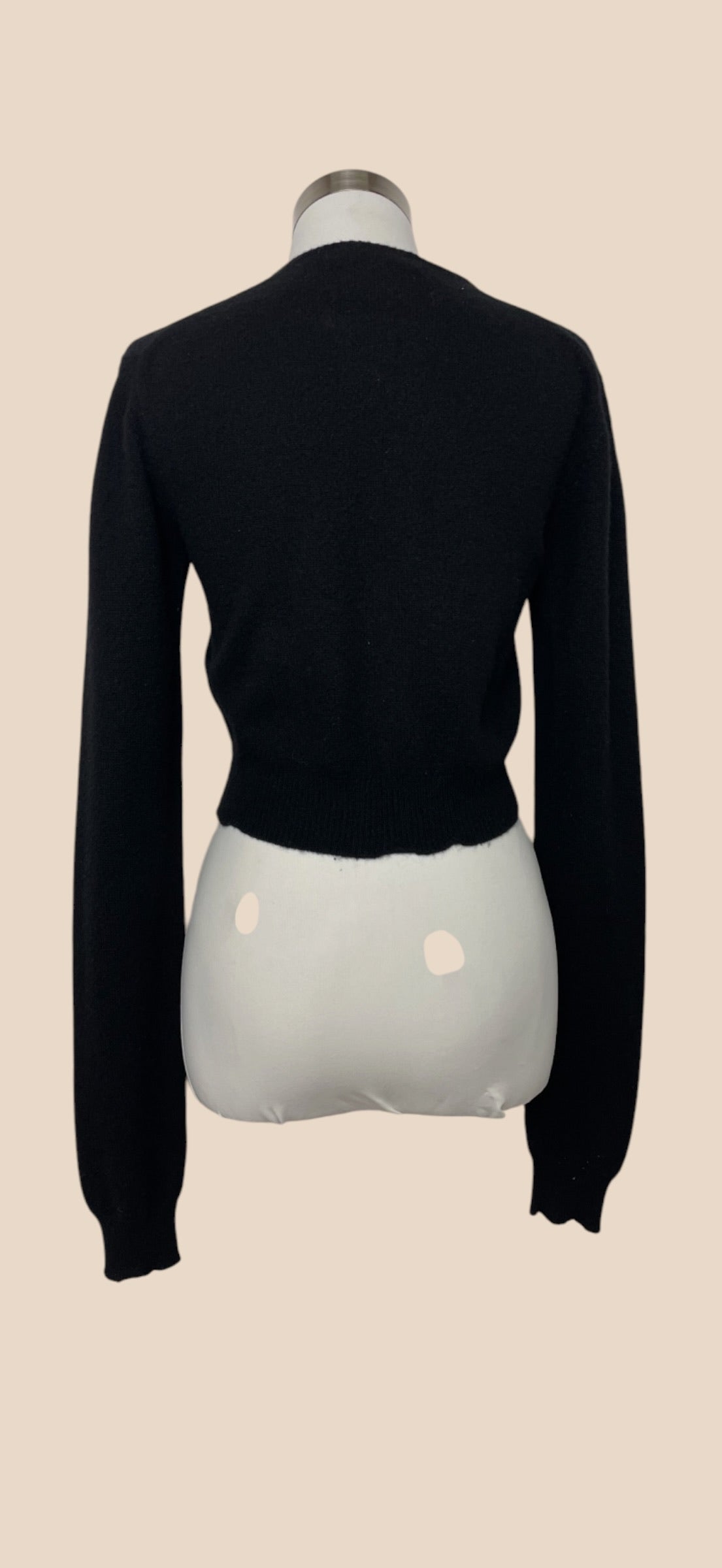 Bottega Veneta Black Cropped Long-Sleeve Button-Up Cardigan