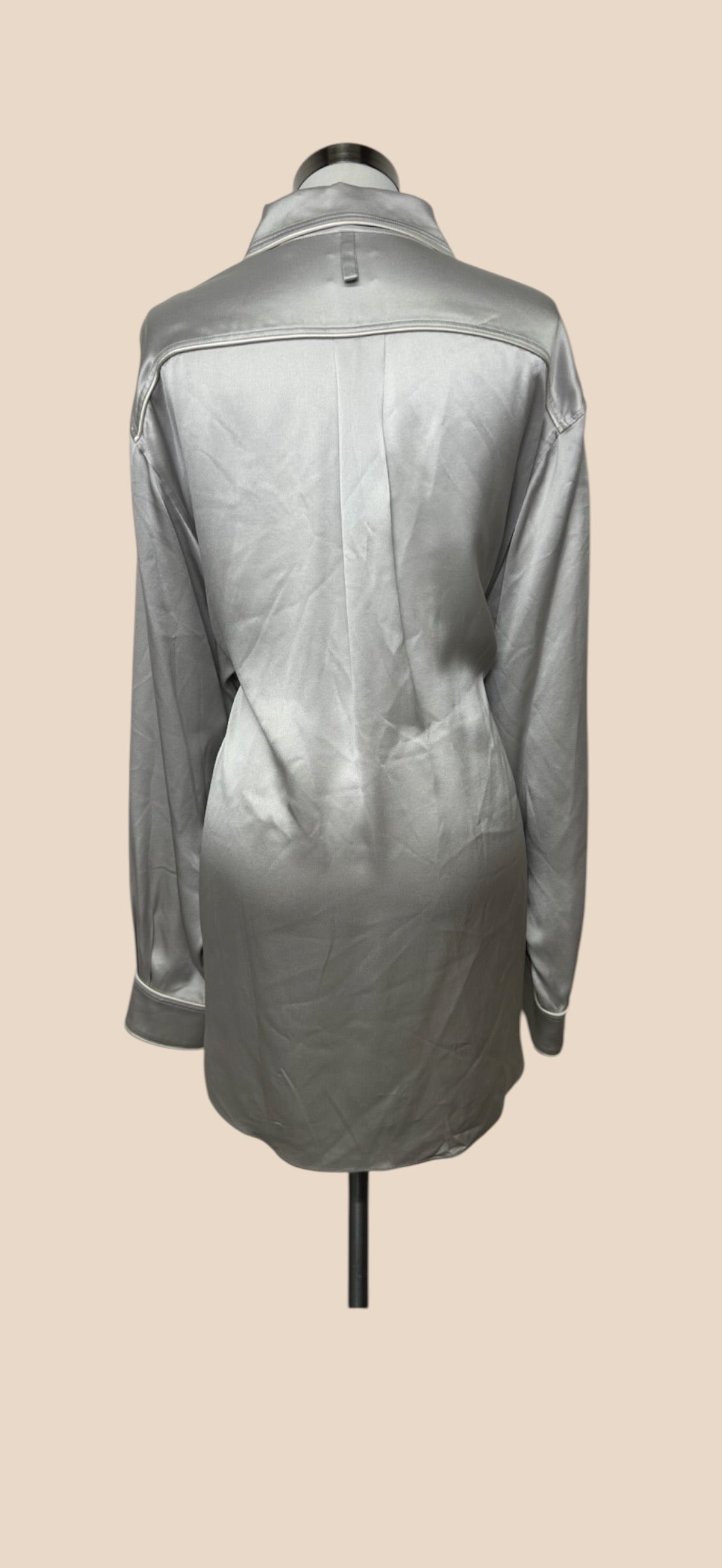 Burberry Silver Long-Sleeve Button-Up Shirt