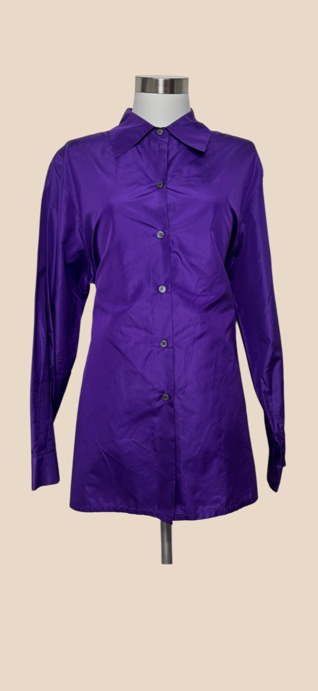 Celine Purple Long-Sleeve Button-Up Shirt