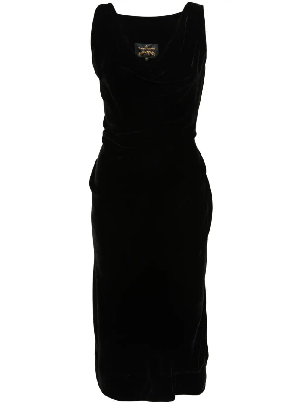 Vivienne Westwood Black Velvet Sleeveless Midi Dress