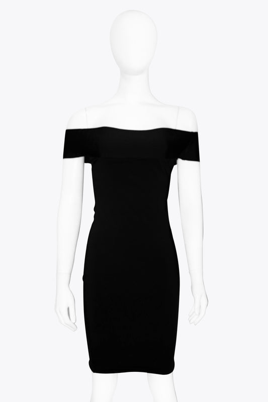 Alexandre Vauthier Black Off the Shoulder Dress