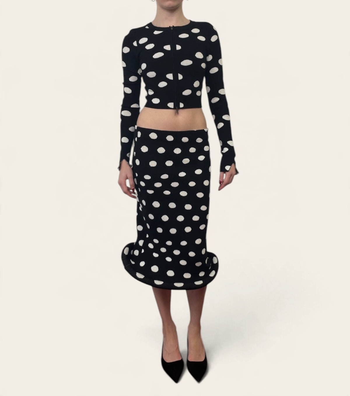 Annakiki Black & White Polka Dot Two-Piece Set
