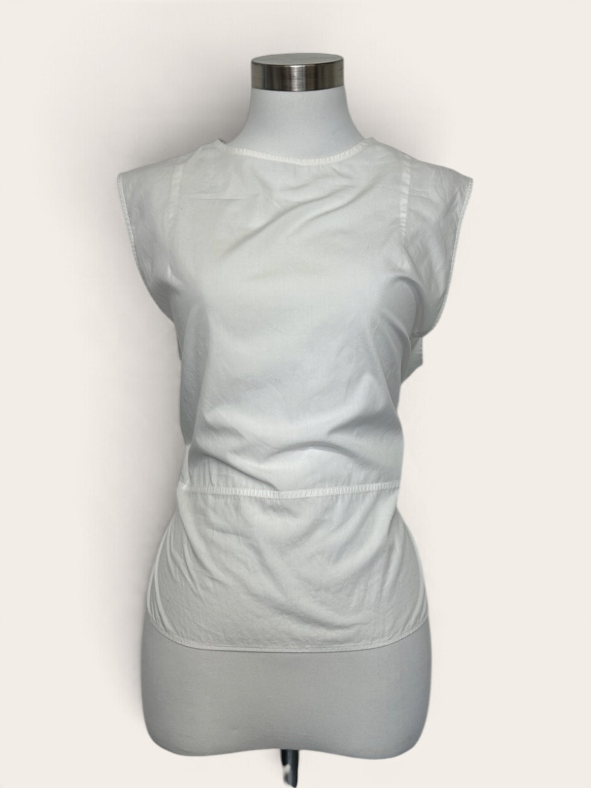 Acne Studios White Sleeveless Crew Neck Fitted Top