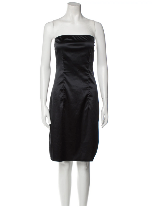 Jean Paul Gaultier Black Strapless Midi Dress