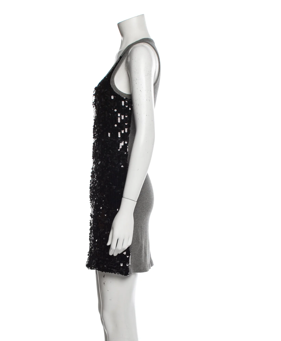 Dolce & Gabbana Black and Grey Sequined Mini Dress