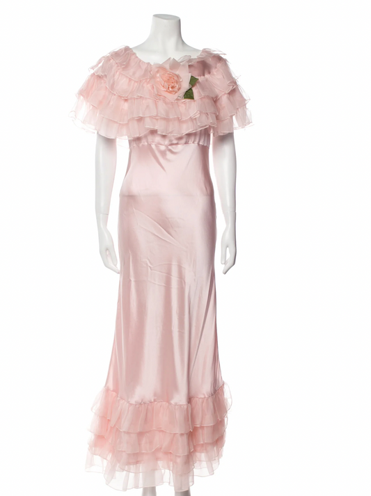 Rodarte Pink Cowl Neck Gown