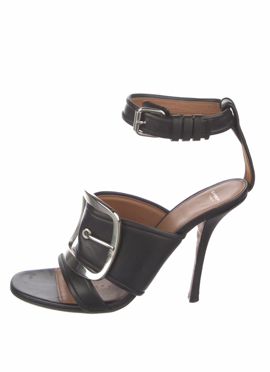 Givenchy Black Buckle Leather Sandals