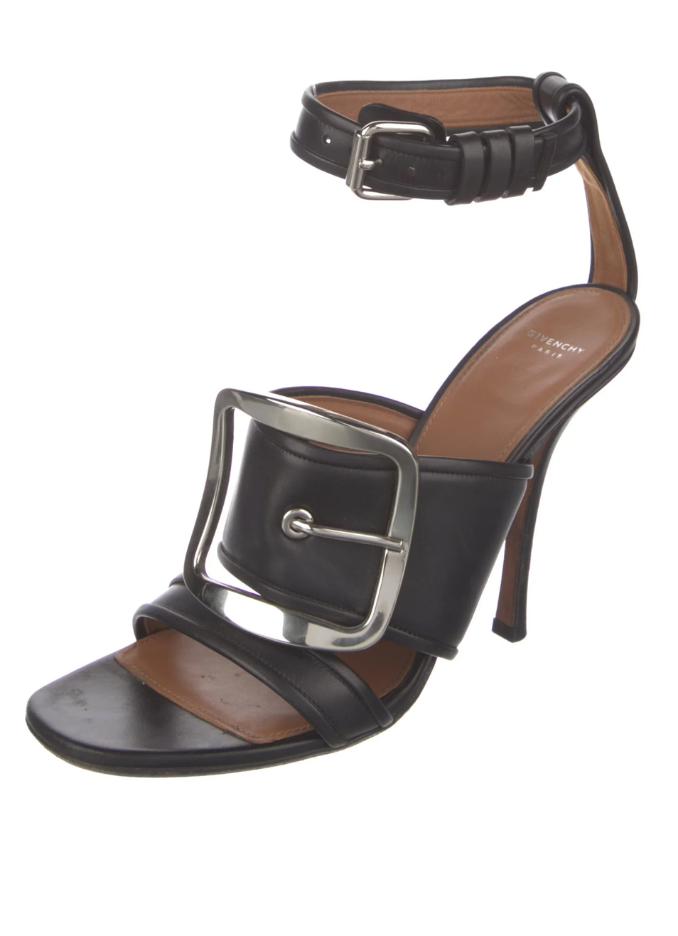 Givenchy Black Buckle Leather Sandals