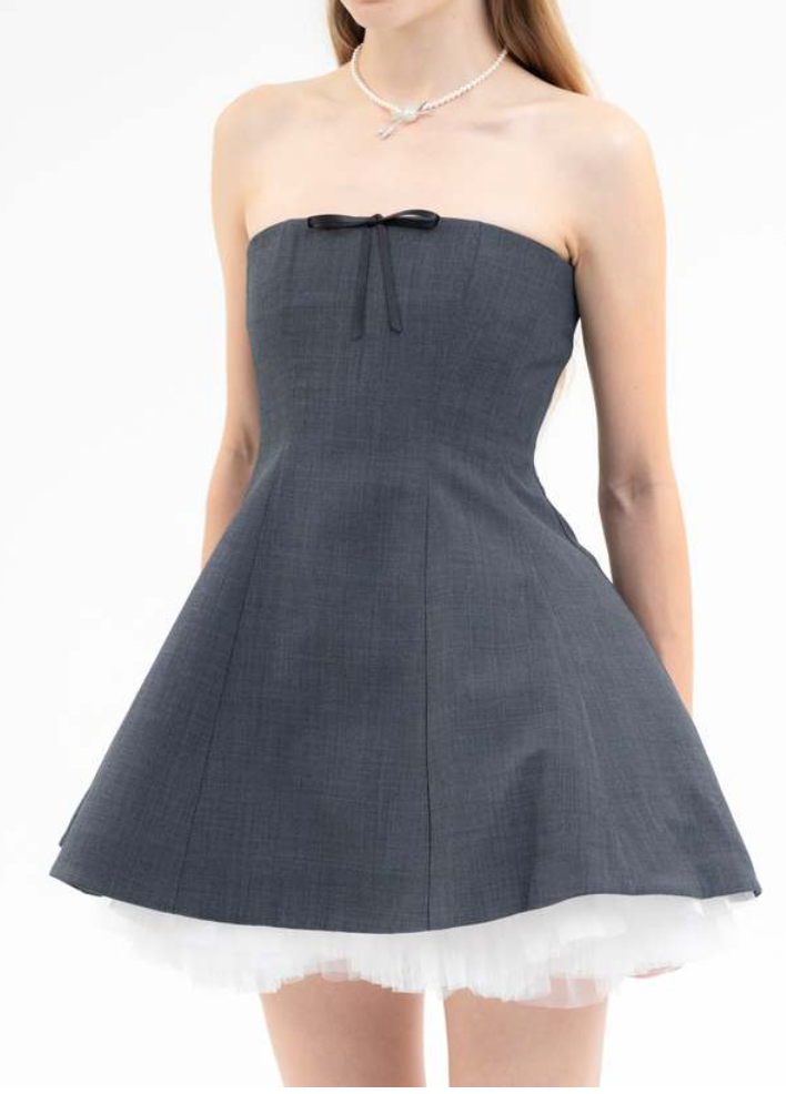 Shushu Tong Grey Strapless Dress