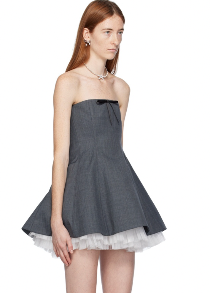 Shushu Tong Grey Strapless Dress