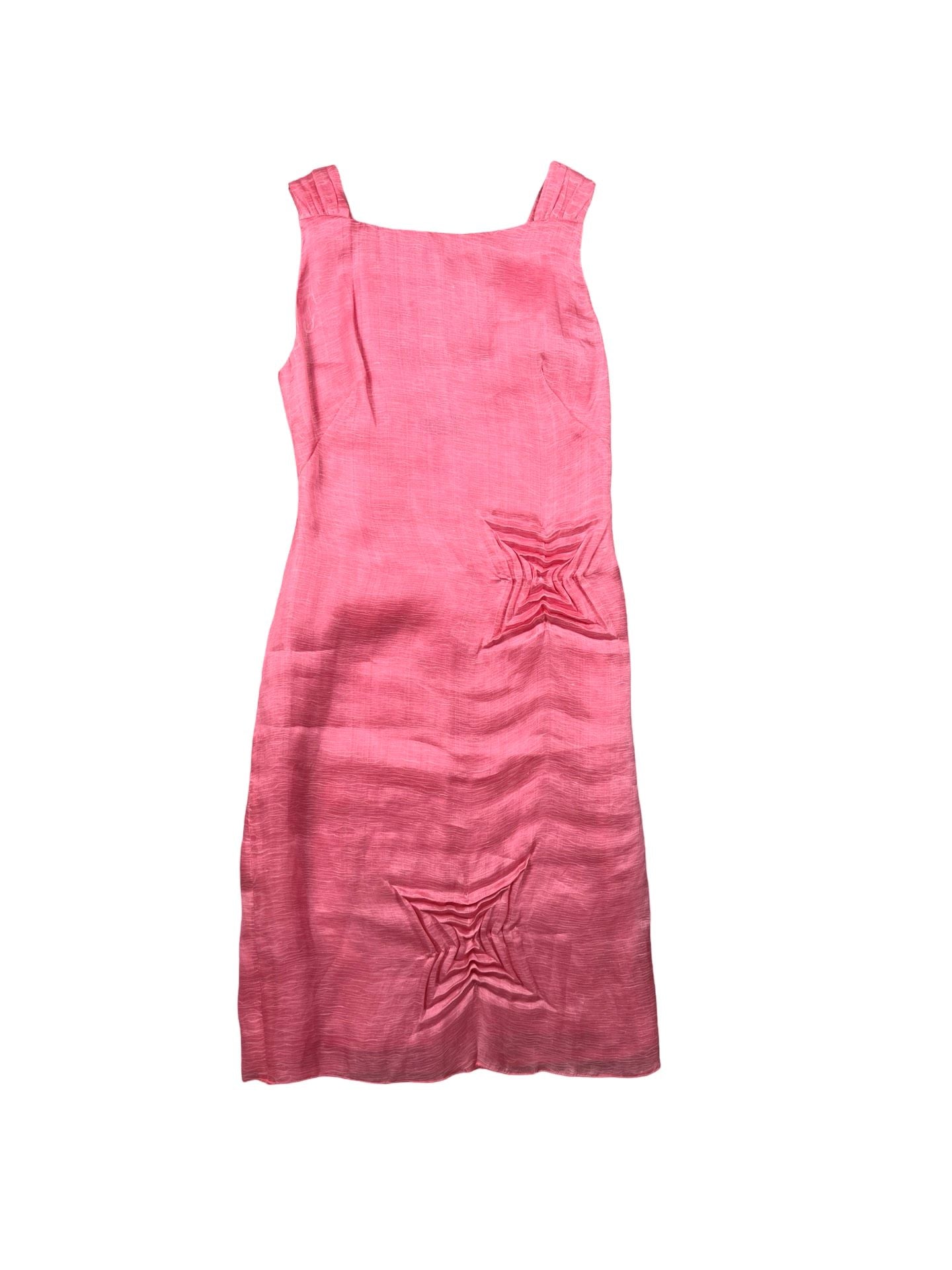 Versace Pink Pleated Stars Midi Dress