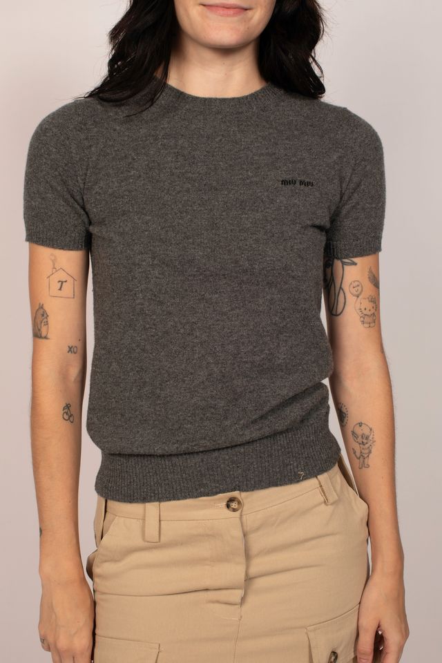 Miu Miu Grey Sweater Top