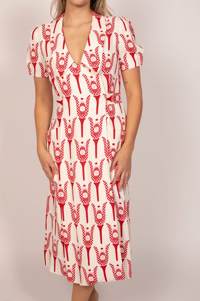 Miu Miu Red Tulip Maxi Dress