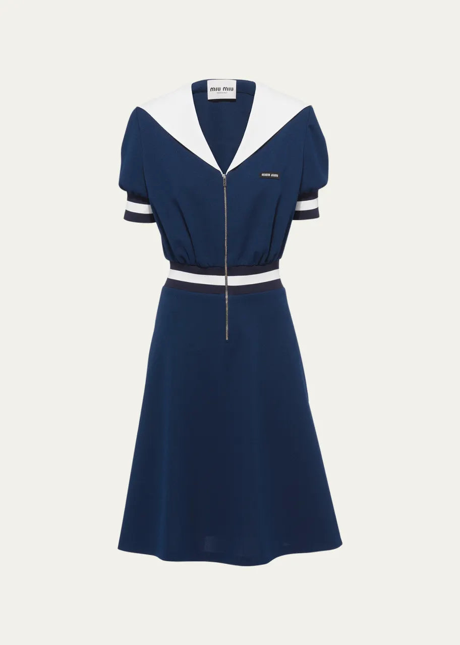 Miu Miu Navy Sailor Midi Dress