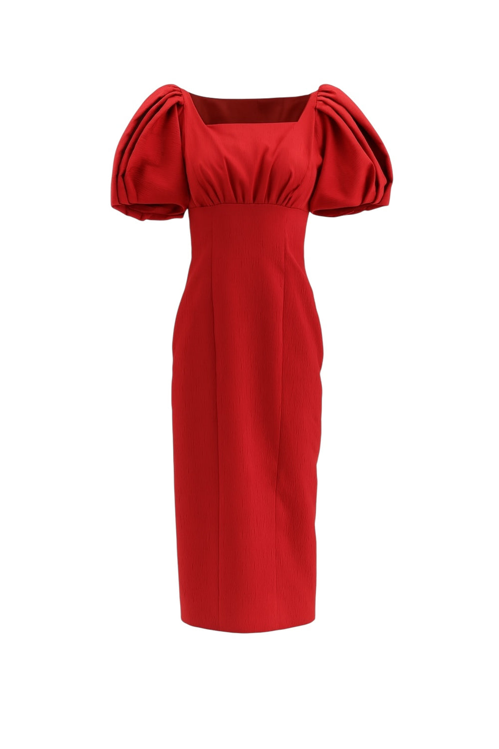 emilia wickstead midi dress with puff sleeves