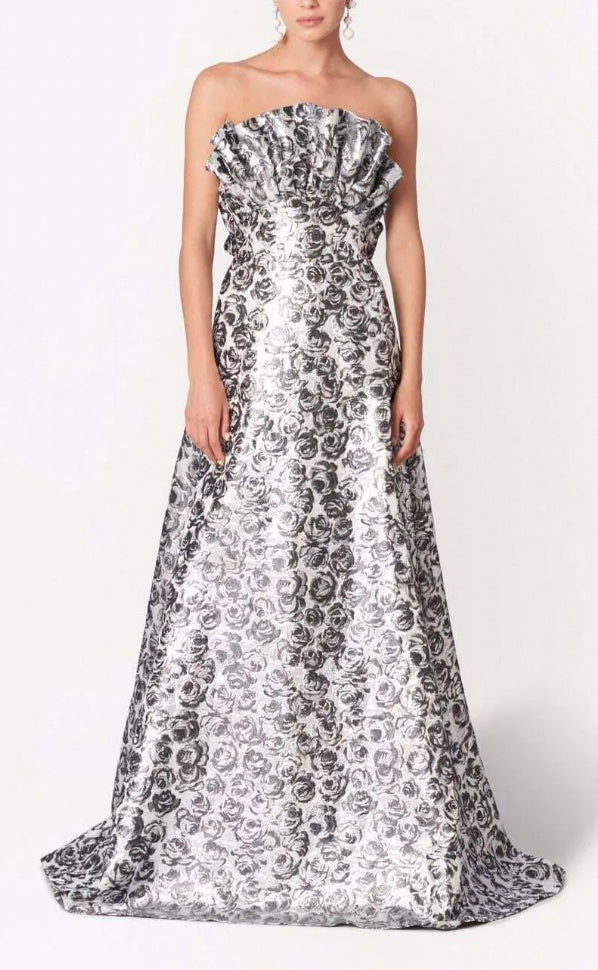 Carolina Herrera Silver Gown