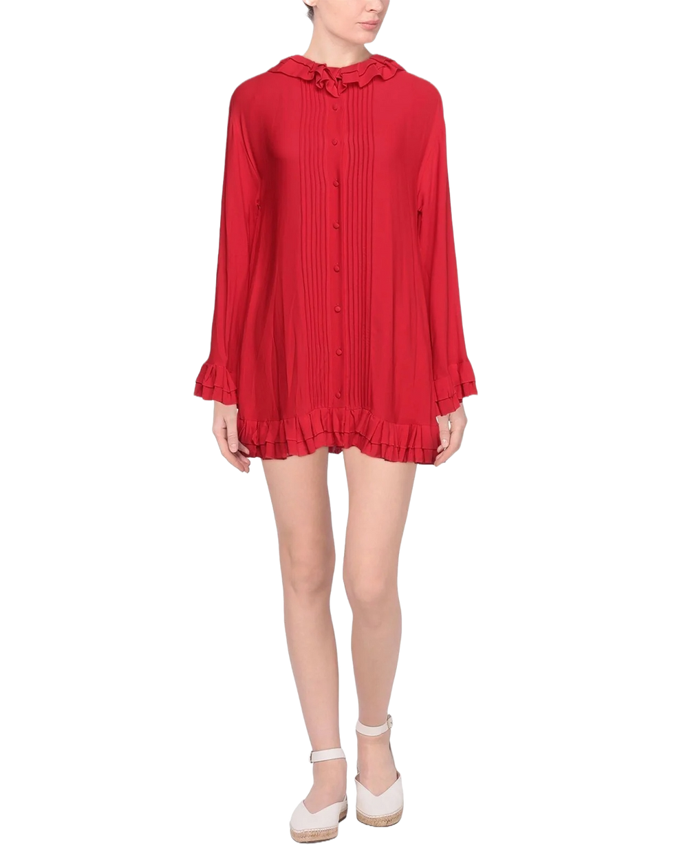 Valentino Red Long Sleeve Mini Dress