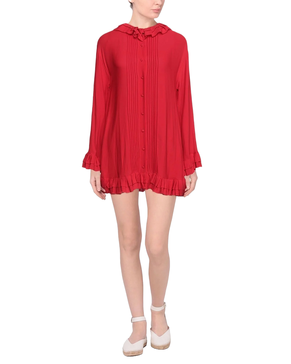 Valentino Red Long Sleeve Mini Dress