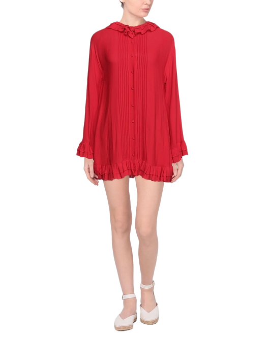 Valentino Red Long Sleeve Mini Dress