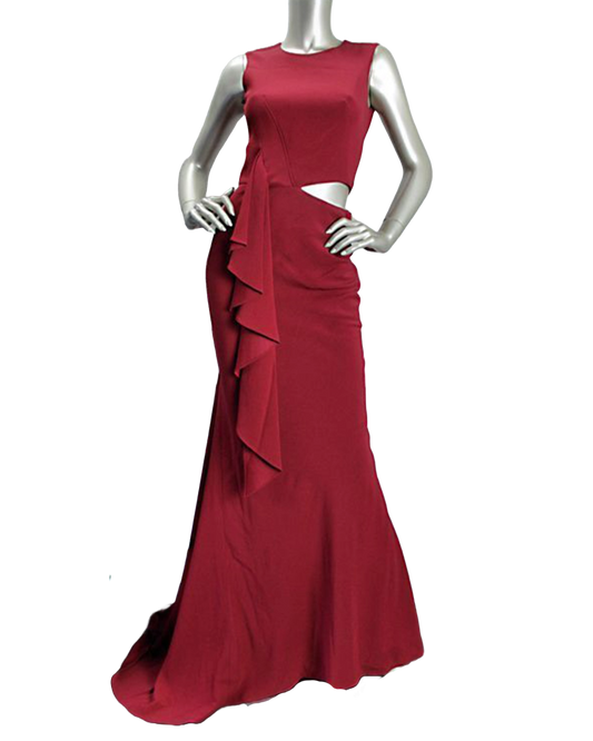 Alexander McQueen Red Ruffle Gown