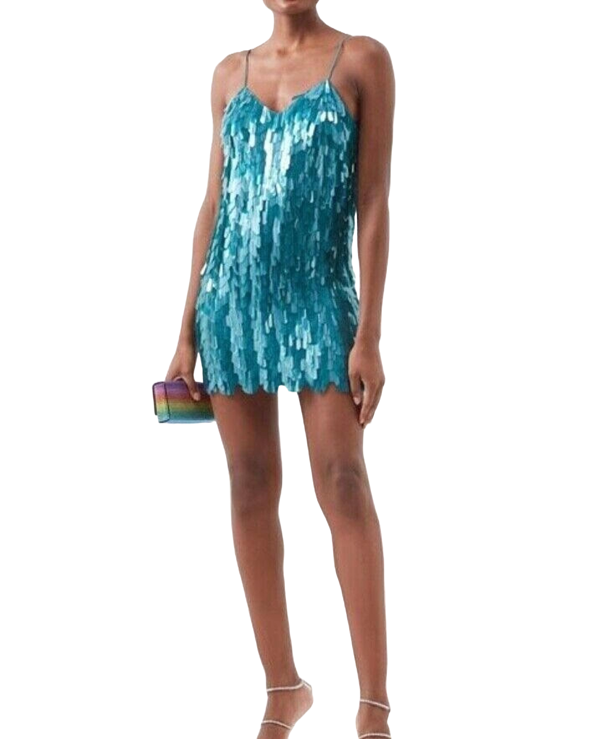 Asish Blue Sequin Mini Dress