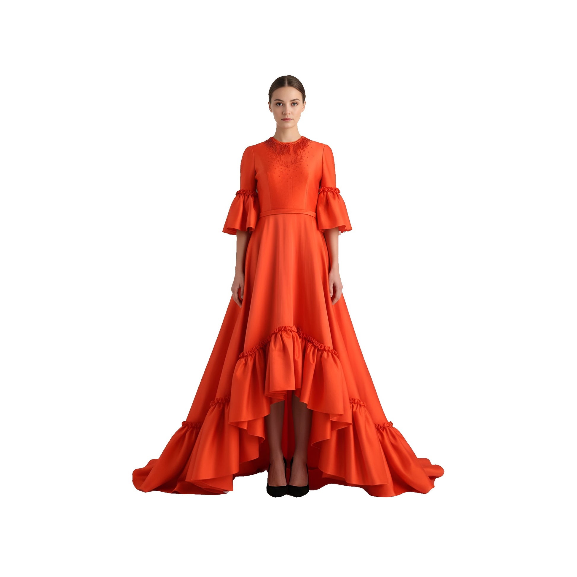 viktor & rolf beaded high-low gown