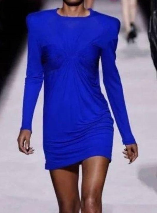 Tom Ford Blue Long Sleeve Dress